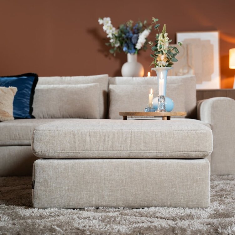 Pouf Kyle en chenille sand
