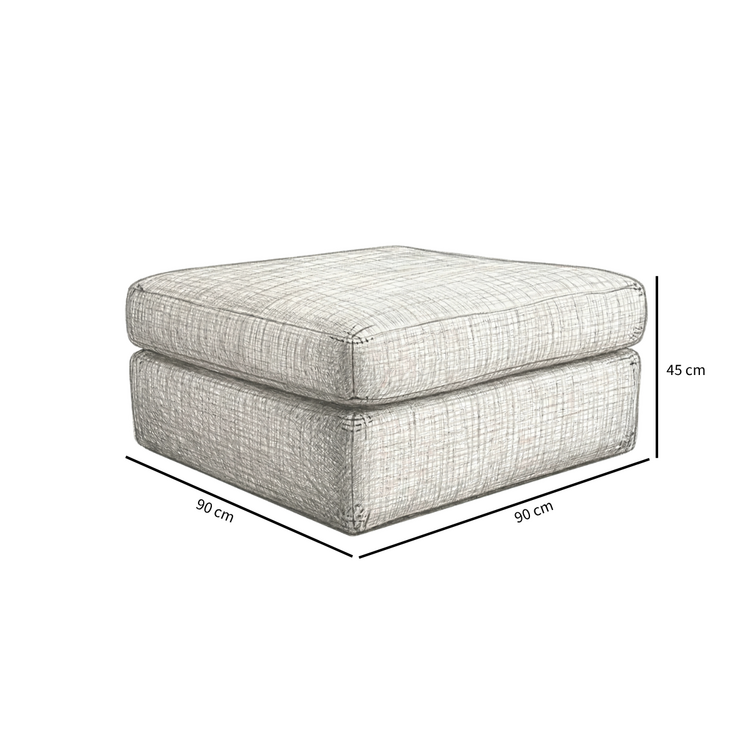 Pouf Kyle en chenille sand grey