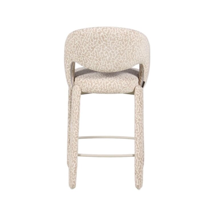 Tabouret de bar Leo taupe leopard 70 cm
