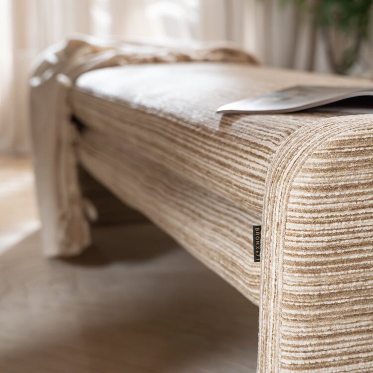 Banc de salle à manger Ravi chenille beige/taupe 160 cm