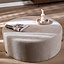 Pouf Blair rond chenille beige ø100 cm