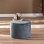 Pouf scandinave Myles tissu chiné anthracite