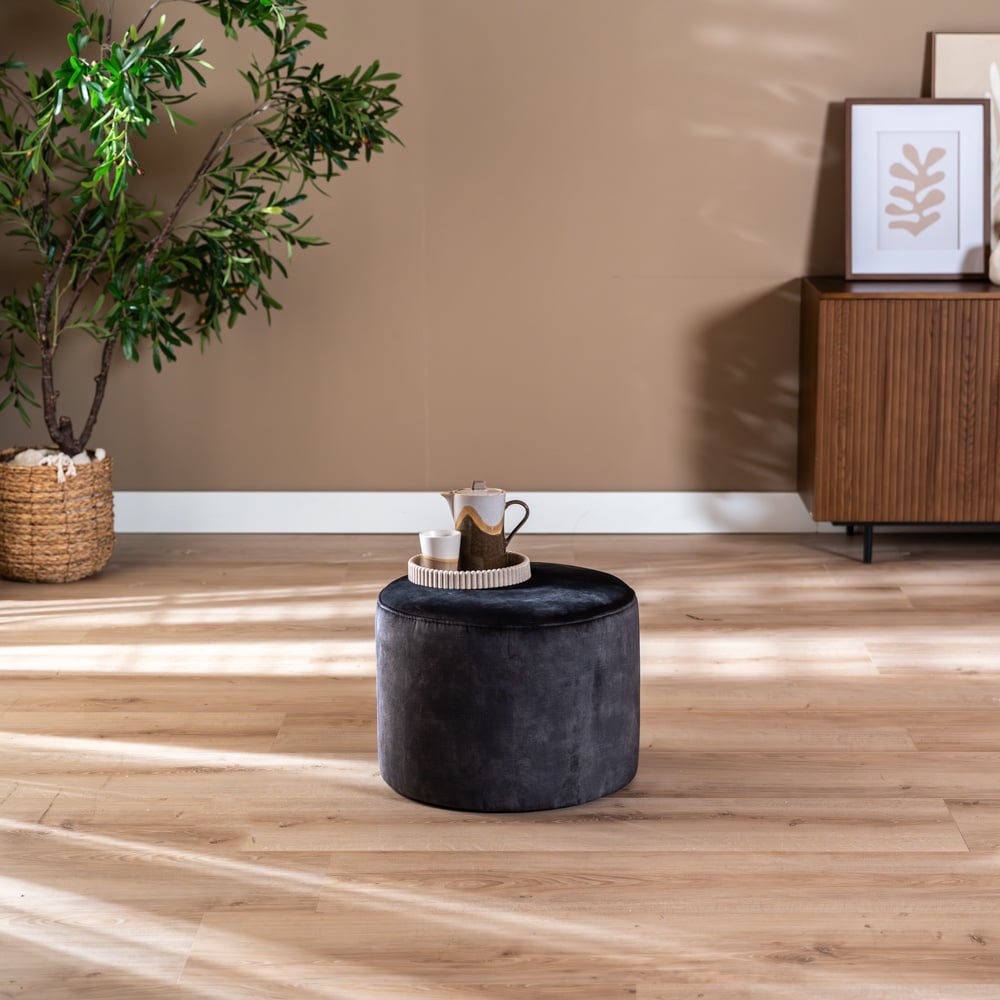 Pouf velours Beau anthracite