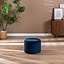 Pouf velours Anna bleu