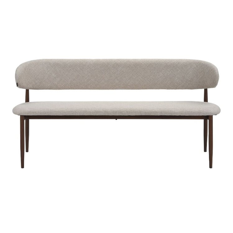 Banc de salle à manger Lara lin taupe 160 cm