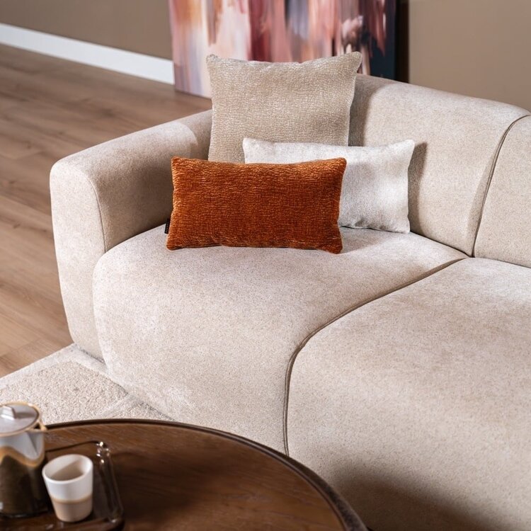 Canapé d’angle droit Maine XL chenille beige