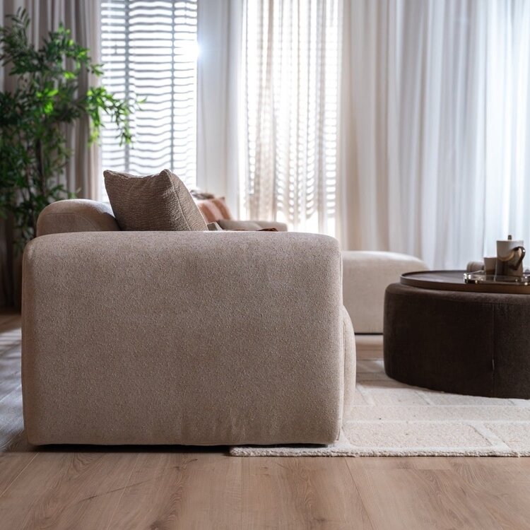 Canapé d’angle droit Maine XL chenille beige