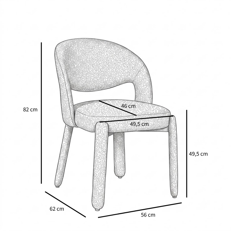 Chaise de salle à manger Nala taupe Leo-Print