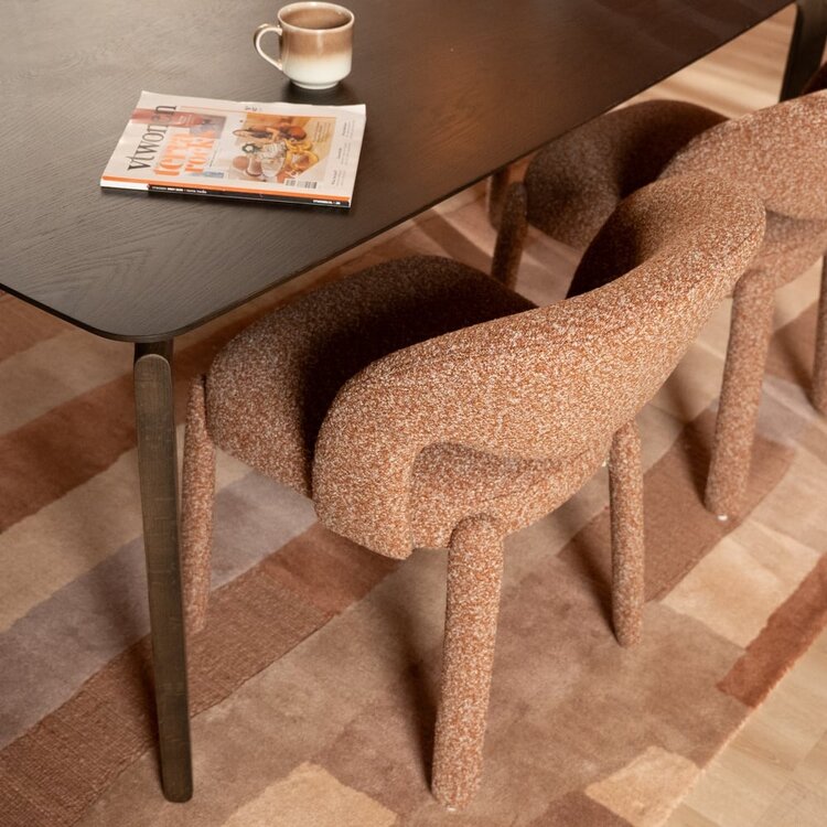 Chaise de salle à manger Dean bouclé terracotta