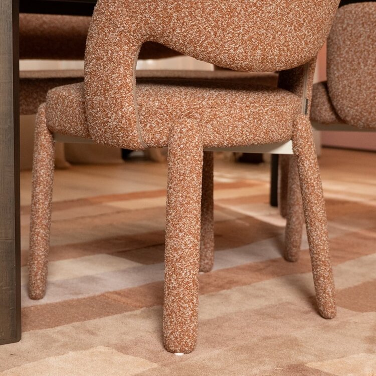 Chaise de salle à manger Dean bouclé terracotta