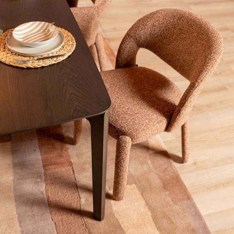Chaise de salle à manger Dean bouclé terracotta