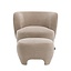 Fauteuil avec pouf Emma velours beige