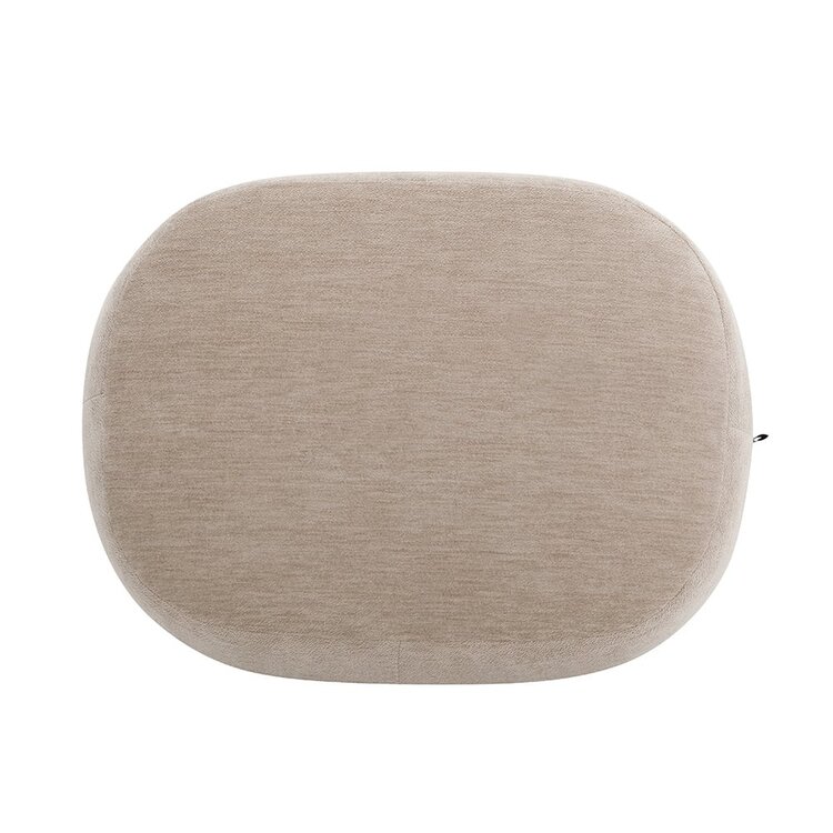 Fauteuil avec pouf Emma velours beige
