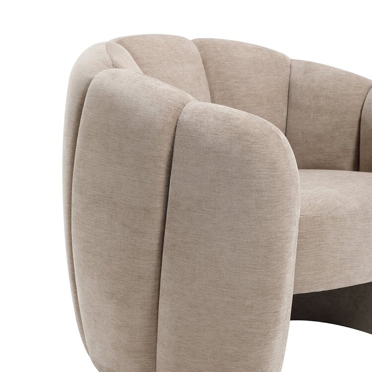 Fauteuil Lois velours beige