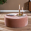 Pouf Chloe rond chenille rose ø100 cm