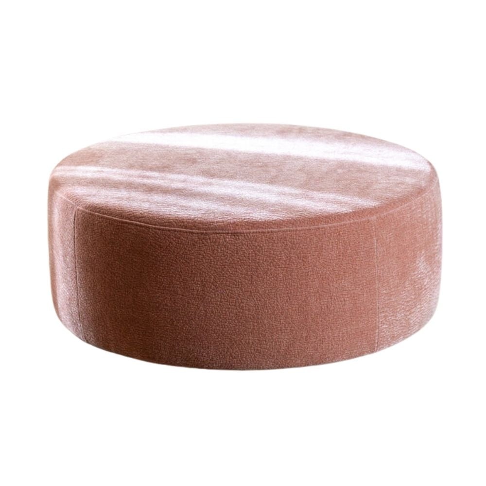 Pouf Chloe rond chenille rose ø100 cm