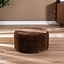 Pouf Chloe rond chenille chocolate brown ø70 cm