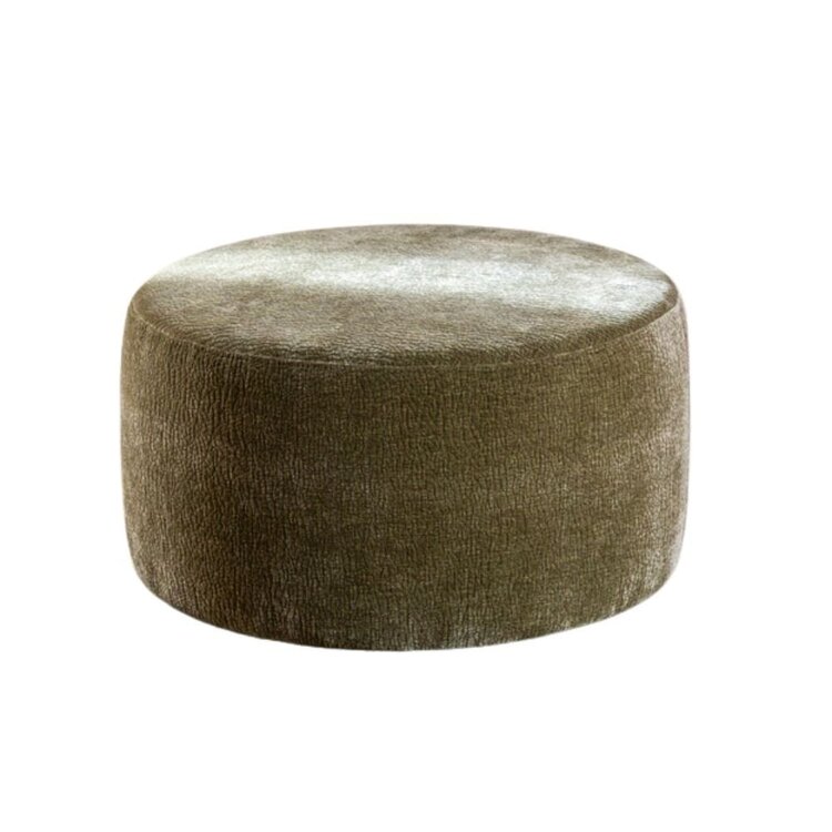 Pouf Chloe rond chenille vert ø70 cm