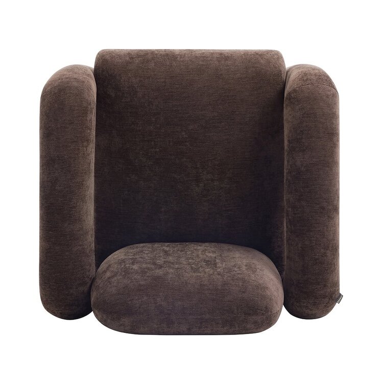 Fauteuil Tess velours brun