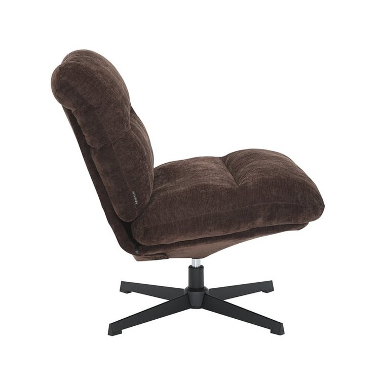 Fauteuil Sara pivotant velours brun