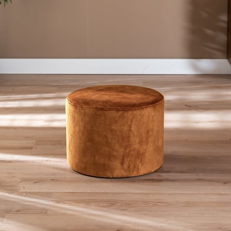 Pouf velours Beau jaune