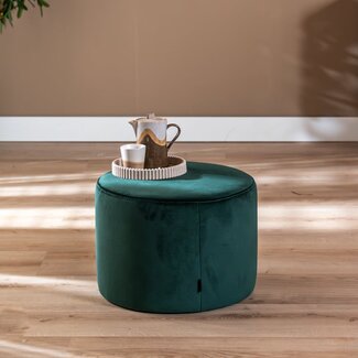 Pouf velours Anna vert