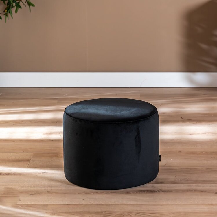Pouf velours Anna noir