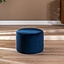 Pouf velours Anna bleu