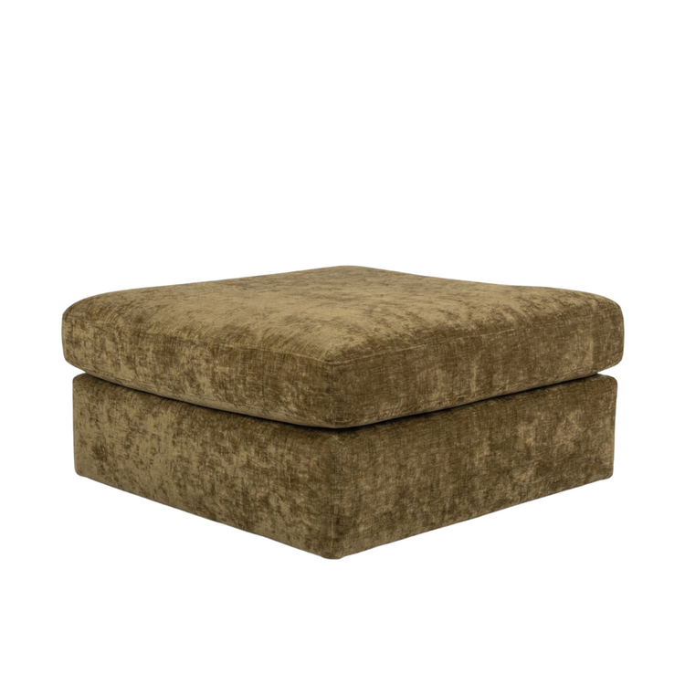 Pouf Kyle en chenille vert olive