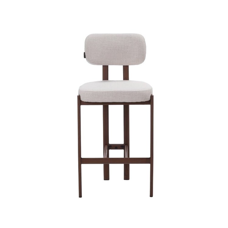 Tabouret de bar Nori en lin off white 70 cm