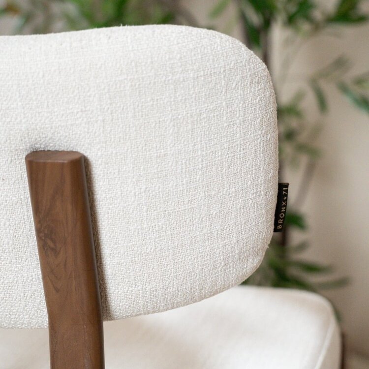 Tabouret de bar Nori en lin off white 70 cm
