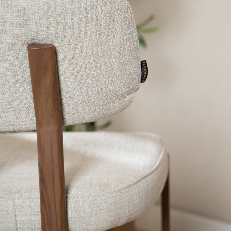 Tabouret de bar Nori en lin taupe 70 cm