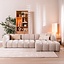 Canapé d’angle droit Luca en tissu chenille beige