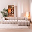 Canapé d’angle droit Luca en tissu chenille beige