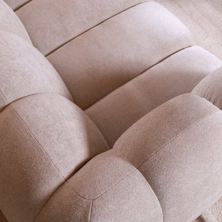 Canapé d’angle droit Luca en tissu chenille beige