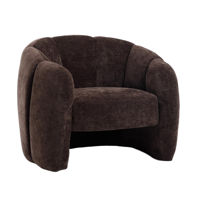 Fauteuil Lois velours brun