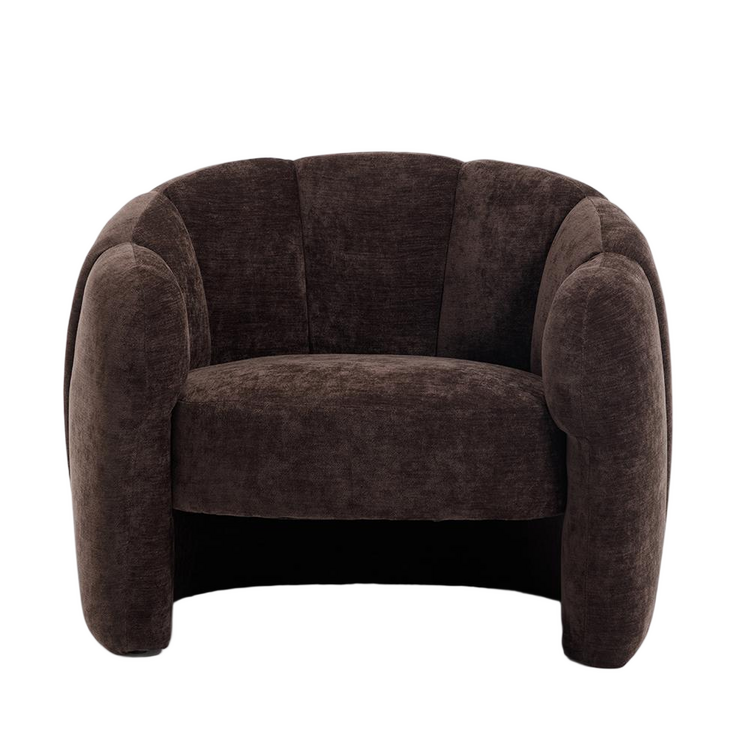 Fauteuil Lois velours brun