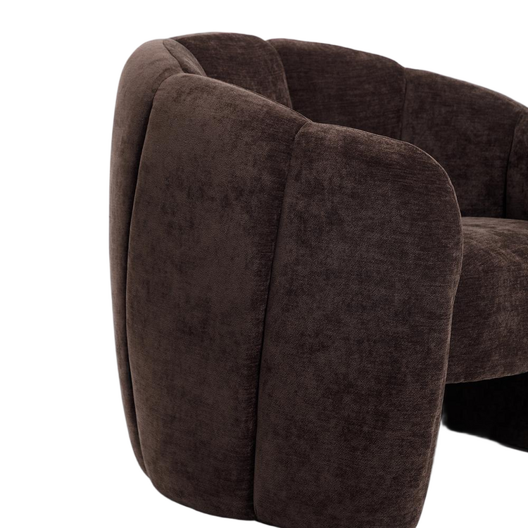 Fauteuil Lois velours brun