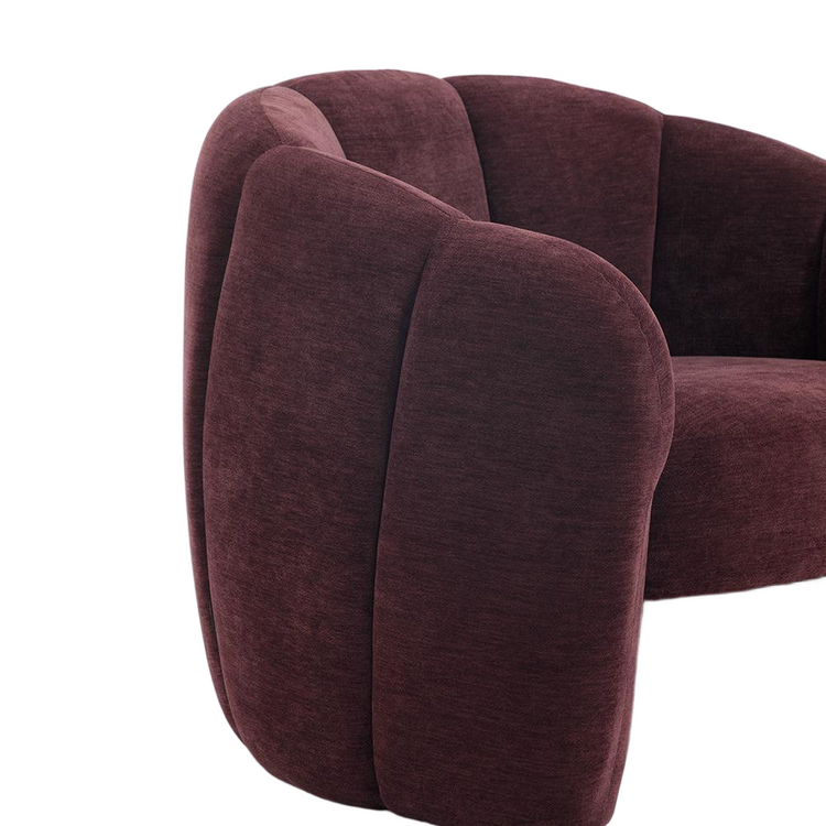Fauteuil Lois velours violet