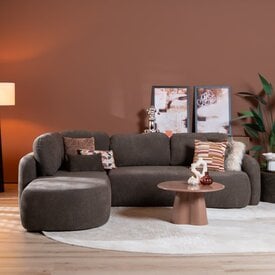 Canapé d’angle Vienna chenille marron gauche