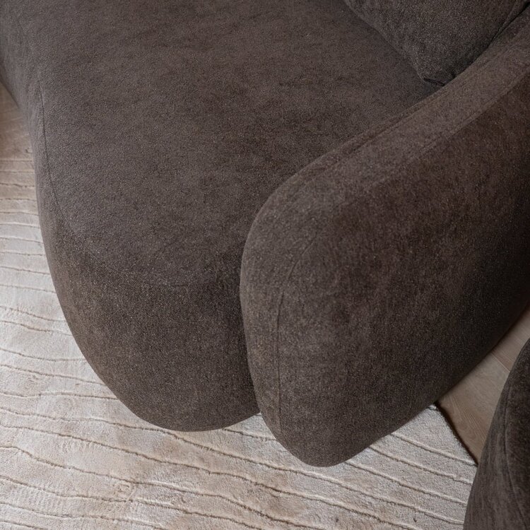 Canapé d’angle Vienna chenille marron gauche