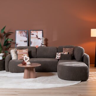Canapé d’angle Vienna chenille marron droit