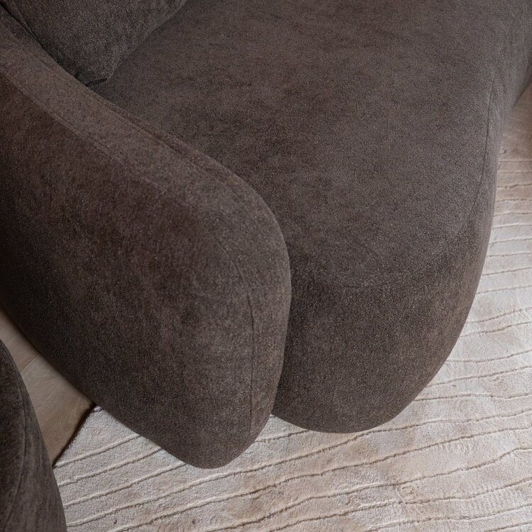 Canapé d’angle Vienna chenille marron droit