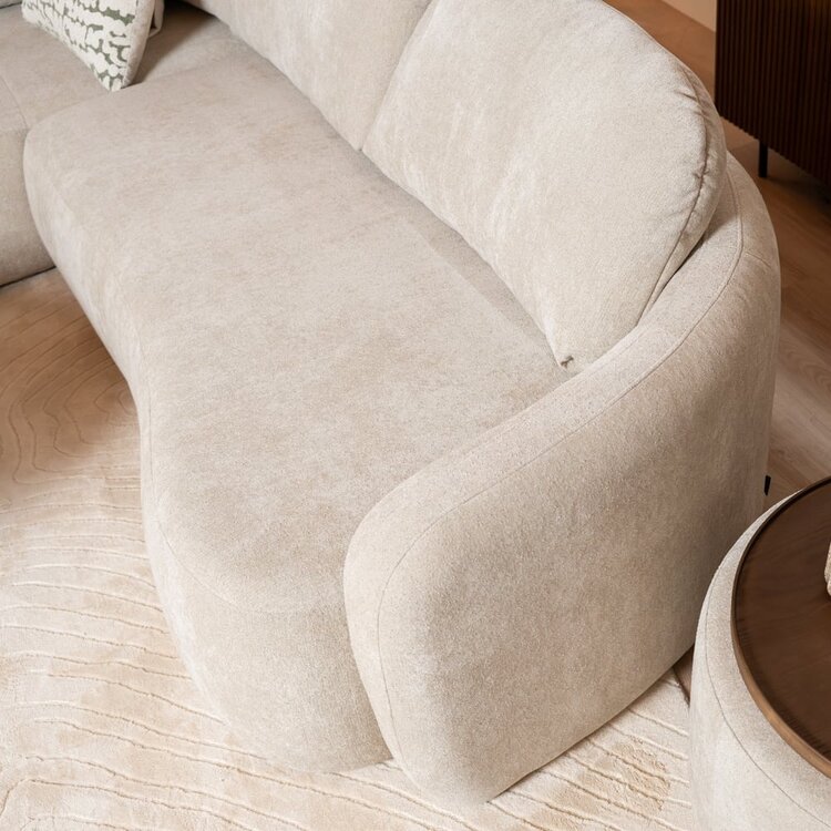 Canapé d’angle Vienna chenille beige gauche