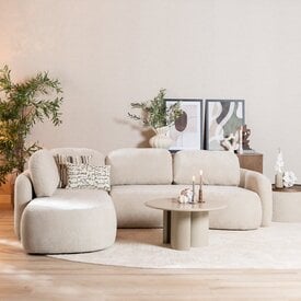 Canapé d’angle Vienna chenille beige gauche