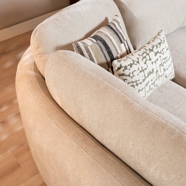 Canapé d’angle Vienna chenille beige gauche