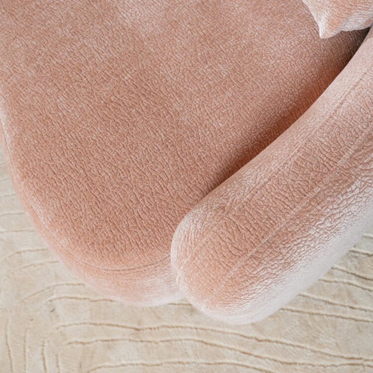Canapé d’angle Vienna chenille rose gauche