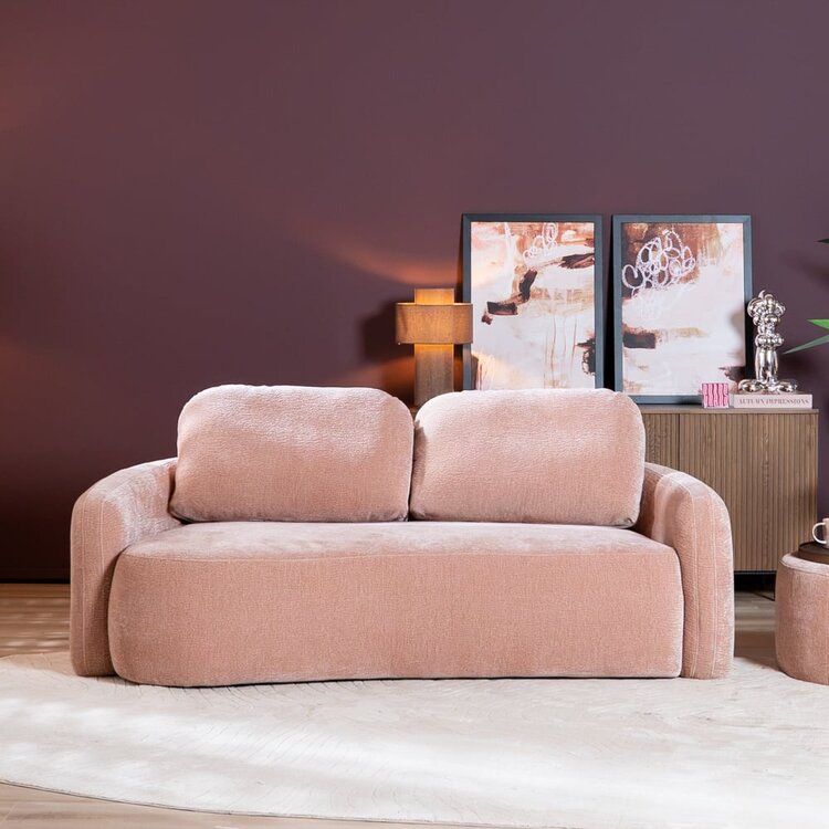Canapé 2,5 places Vienna chenille rose