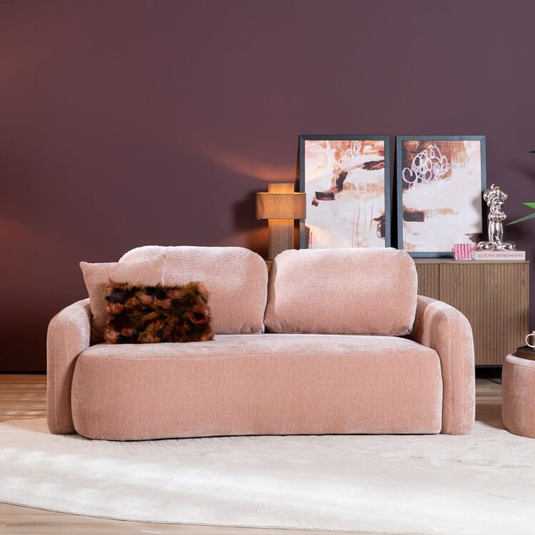 Canapé 2,5 places Vienna chenille rose