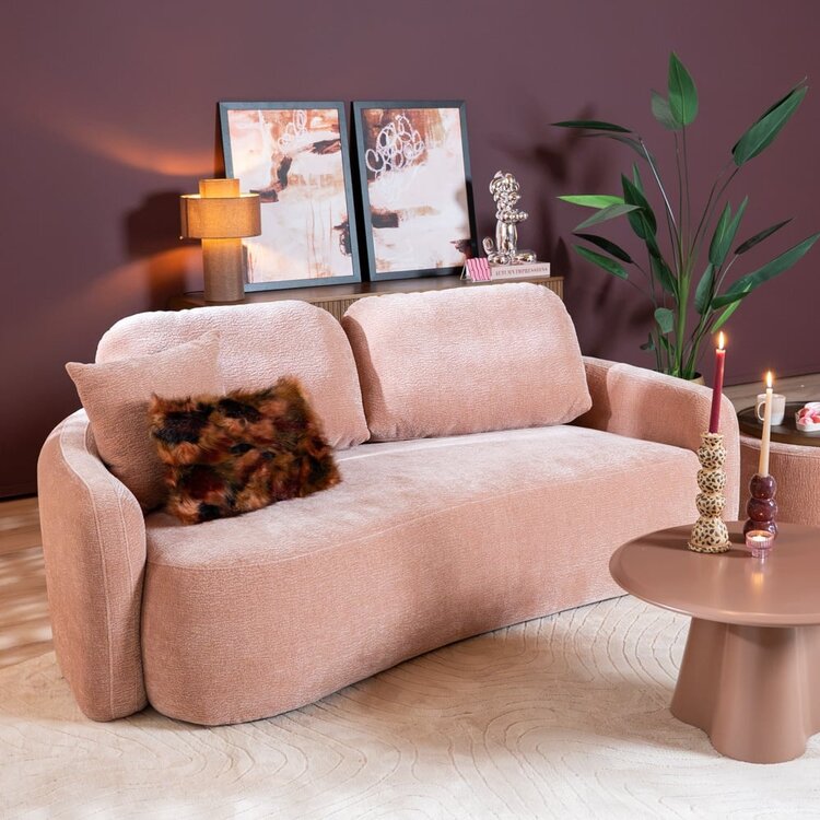 Canapé 2,5 places Vienna chenille rose